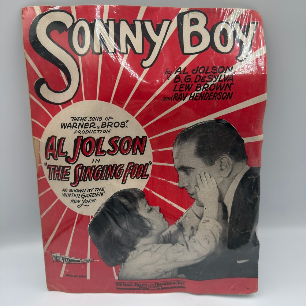 Vintage 1928 Sonny Boy Sheet Music Al Jolson The Singing Fool Warner Bros Movie